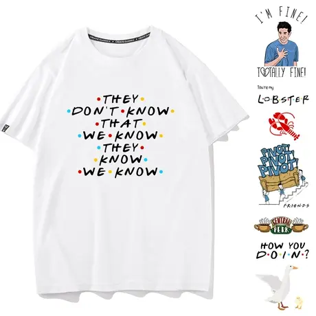 秀洛老友记T恤六人行联名短袖咖啡馆莫妮卡瑞秋衣周边衣服商品大图