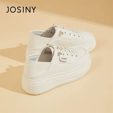 Josiny/卓诗尼厚底帆布鞋女2024新款春季时尚增高一鞋两穿板鞋女商品大图