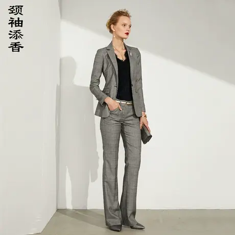 颈袖添香2023秋装新款OL职业装女装时尚工作服女士西装长裤套装图片