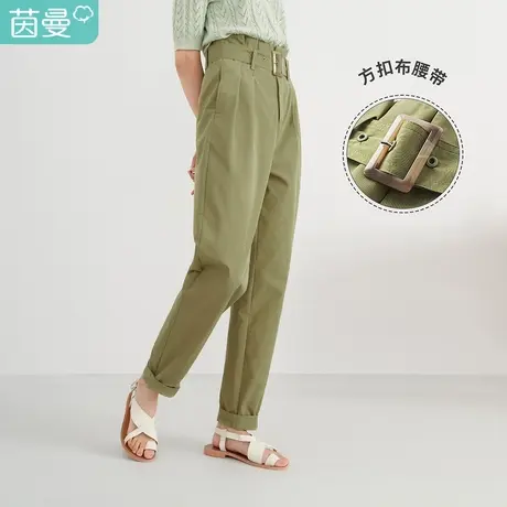 【商场同款】茵曼萝卜休闲裤女2023春季新款百搭高腰显瘦宽松裤子图片