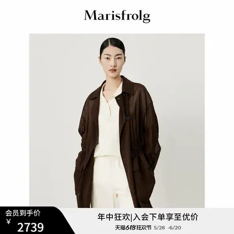 【日本进口面料】玛丝菲尔秋季新款经典长款轻薄风衣外套女图片