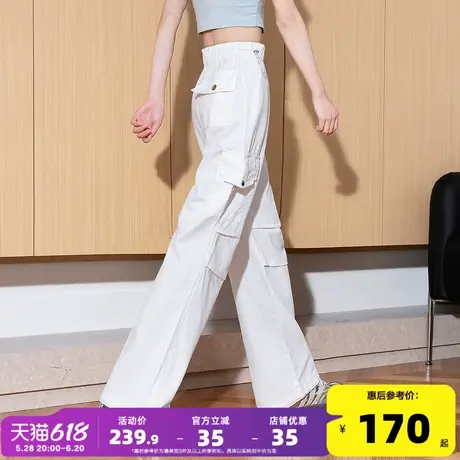 唐狮2025春夏新款工装裤女休闲裤阔腿美式简约显瘦宽松直筒长裤GT商品大图