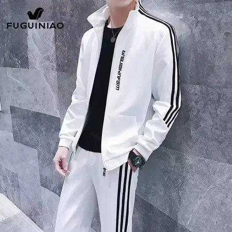 富贵鸟休闲运动服套装男士春季2025新款开衫卫衣潮流搭配帅气一套商品大图