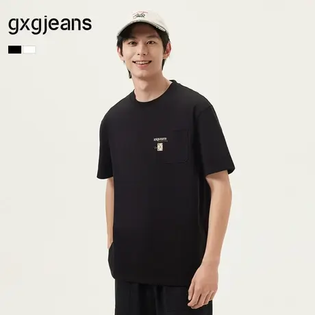 gxg.jeans男装 25年夏季新款时尚字母刺绣简约商务男士T恤男短袖图片
