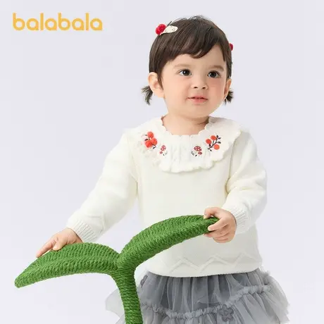 巴拉巴拉宝宝毛衣冬季女童针织衫2025新款套头田园风商品大图