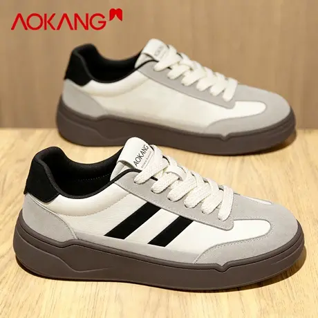 奥康德训鞋男2026新款复古春季休闲百搭板鞋黑白熊猫运动小白鞋子图片