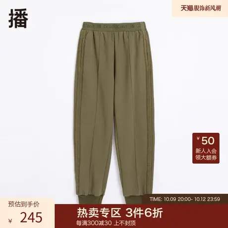 冬季新款紧口裤脚宽松休闲运动风松紧腰裤子女DDP4KD8007商品大图