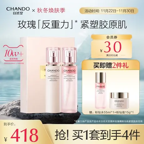 【38焕新周】自然堂粉钻太空玫瑰水乳面霜礼盒反重力紧致舒缓图片