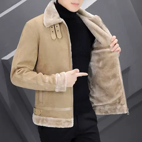 男士冬季外套新款2025年加厚棉衣潮流皮毛一体男装冬装衣服潮棉袄商品大图