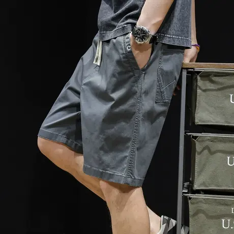 工装短裤男夏季潮牌5分休闲男裤宽松大码裤子2024新款男士五分裤商品大图