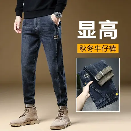 冬季秋冬款休闲牛仔长裤男士弹力宽松直筒男裤子春季2024新款新塘商品大图