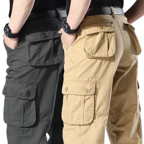 工装裤男宽松直筒纯棉多口袋休闲裤电焊全棉耐磨户外工作裤运动裤图片