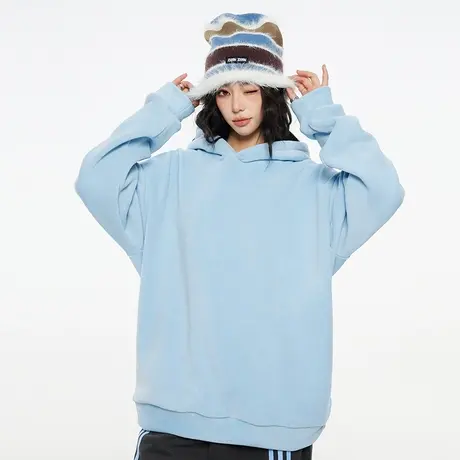 Nuthink美式潮牌保暖卫衣男潮流宽松情侣款冬季加厚摇粒绒外套潮商品大图