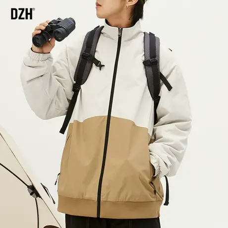 青少年两面穿摇粒绒外套男春季潮流百搭2024新款拼色运动夹克春装商品大图