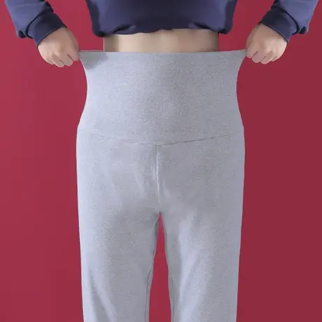 高腰护肚子不勒睡裤棉成人秋裤收口束脚长裤秋冬商品大图