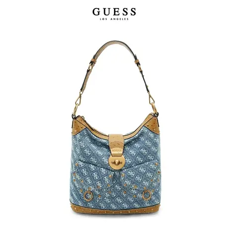 GUESS24年新款春女士经典金属装饰花纹logo单肩腋下包-DB900802商品大图