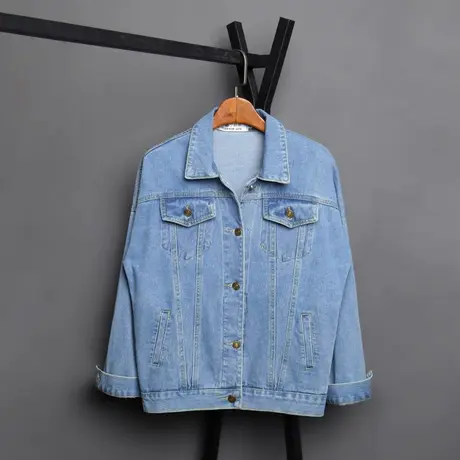 牛仔外套女宽松流行韩版春秋新款夹克学生bf网红短款上衣9310商品大图