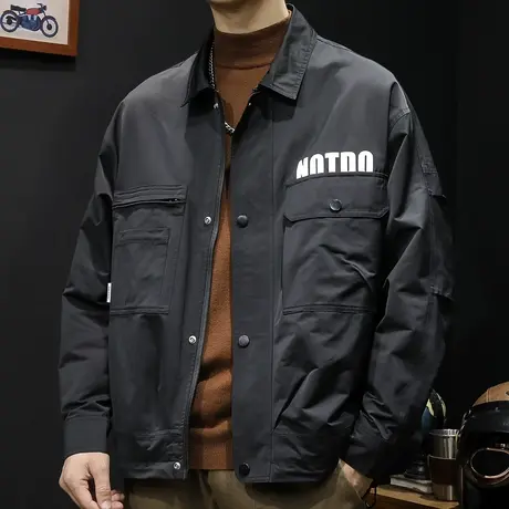 美式冲锋衣外套男潮大码男士夹克工装飞行员春秋2023新款上衣秋季图片