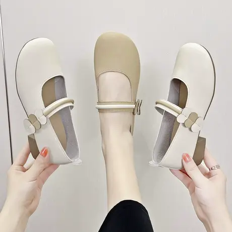 玛丽珍女鞋子夏款平底法式晚晚风温柔2023春秋款单鞋配裙子小皮鞋商品大图