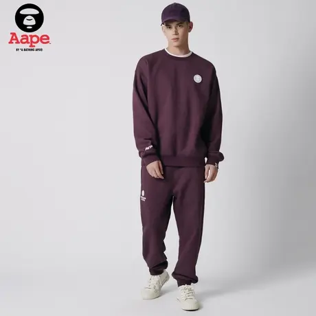 Aape旗舰店男装猿人徽章字母刺绣束脚薄绒长裤卫裤A627XAL商品大图