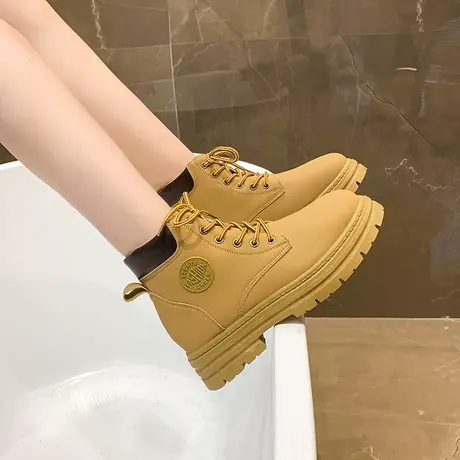厚底马丁靴女2024新款秋季英伦风工装大黄靴潮酷户外短靴网红爆款商品大图