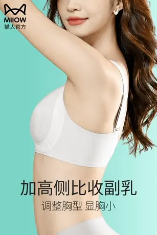 猫人大胸显小胸内衣全罩杯薄款美背收副乳聚拢无痕夏季女文束抹胸商品大图