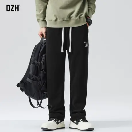 男士黑色直筒裤垂感高级感美式高街裤子男潮牌痞帅休闲运动裤秋季商品大图