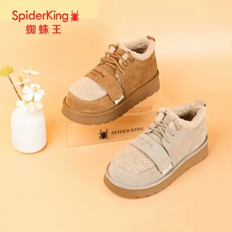 SPIDER KING/蜘蛛王雪地靴女2024冬商场新款加绒毛毛靴保暖棉鞋厚商品大图