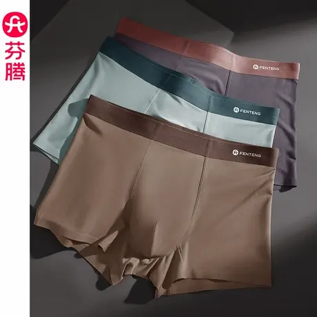 芬腾男士内裤夏季莫代尔无痕薄款平角裤透气抗菌裆大码四角短裤头商品大图