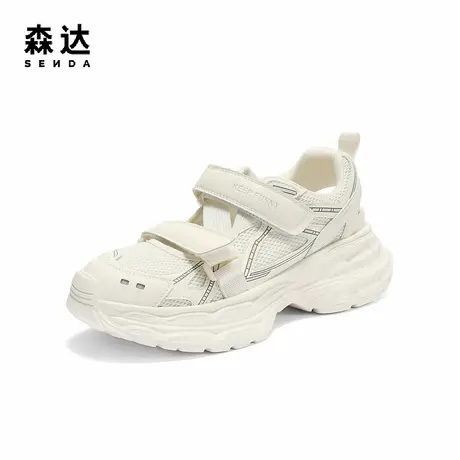 森达网面鞋女款2025夏季新款户外运动厚底休闲凉鞋ZTG58BH5图片