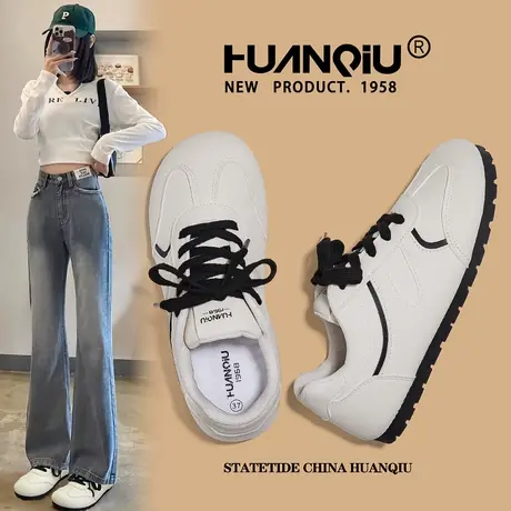 环球复古德训鞋女2025新款夏季百搭平底小白鞋小众休闲运动板鞋子图片