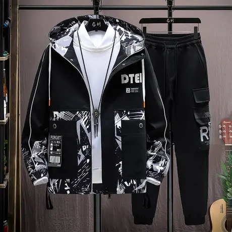 春秋季外套12岁男孩13青少年学生14潮流帅气15大童男装夹克一套装商品大图