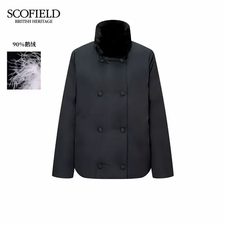 【90%鹅绒】Scofield女装矜贵立领廓形羽绒服水貂毛领2025冬新品商品大图