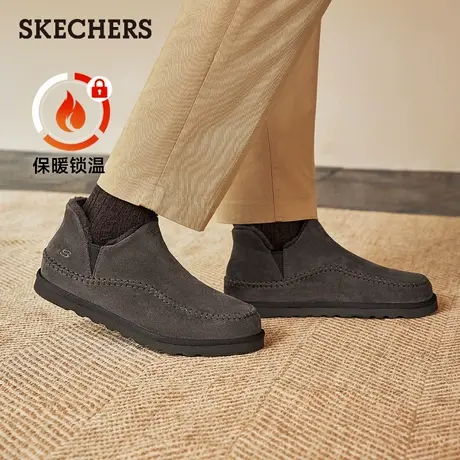 Skechers斯凯奇男鞋冬季一脚蹬雪地靴加绒保暖鞋棉鞋冬靴加厚商品大图