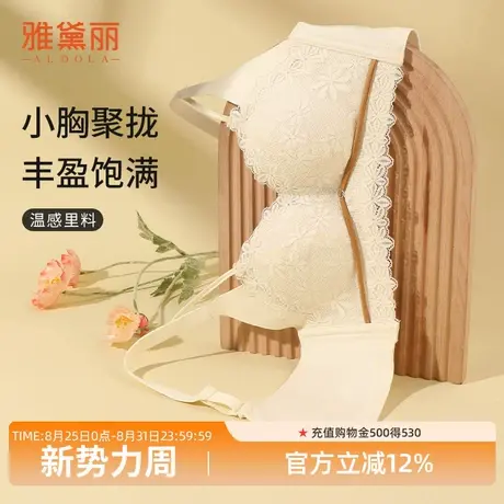 雅黛俪内衣女小胸聚拢文胸蕾丝上薄下厚贴合不空杯侧收副乳胸罩商品大图