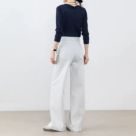 时尚小个子牛仔阔腿裤女秋季2025韩版新款宽松显瘦拖地长裤ins潮商品大图