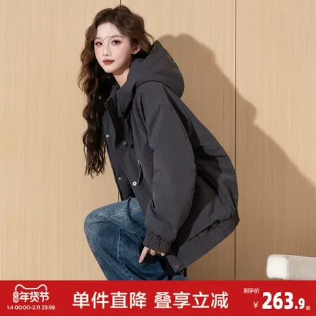 唐狮2026冬装女连帽棉衣外套加厚派克服防寒女冬季棉服短款保暖图片