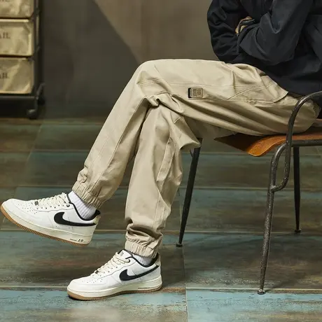 唐狮新款休闲长裤春秋季男士宽松日式潮男款束脚裤流行爆款TMTA商品大图