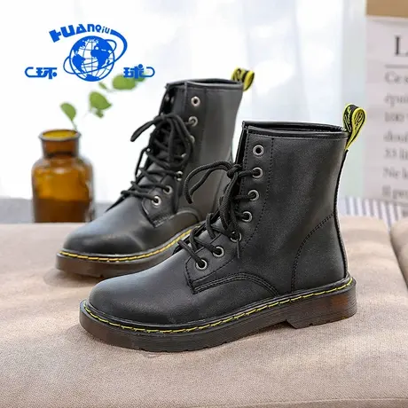 环球加绒保暖马丁靴女秋冬ins超火高帮棉鞋英伦帅气休闲短靴子潮图片