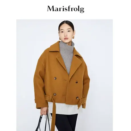 【商场同款】玛丝菲尔毛针织21冬季新款灰色高领羊毛套头毛衣商品大图