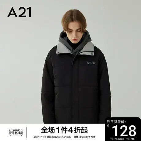 A21男装宽松立领棉服男士外套秋冬新款加厚保暖棉衣男款面包服商品大图