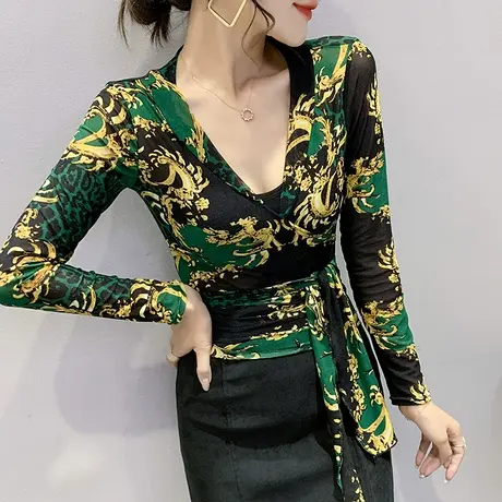 时尚印花开衫女长袖秋装设计感加绒上衣ins潮网红薄款外套小披肩图片