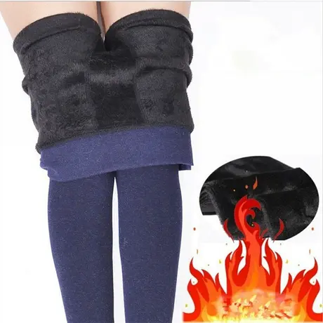 女士冬季加绒加厚七彩棉打底裤 不掉档保暖抗起球连裤袜商品大图