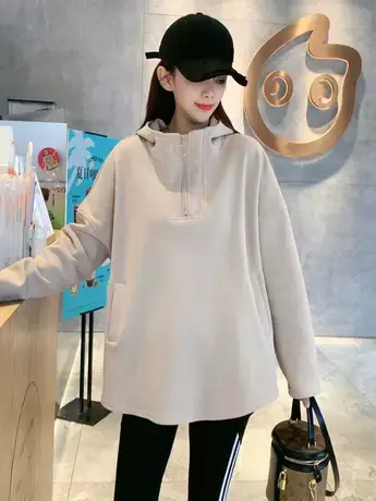 卫衣女2023秋季新款韩版宽松bf慵懒风ins洋气连帽上衣外套商品大图