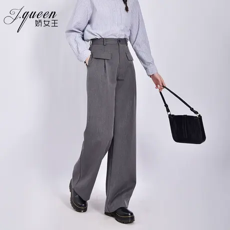 阔腿裤女春秋季新款时尚通勤百搭直筒裤高腰垂感拖地休闲长裤子商品大图
