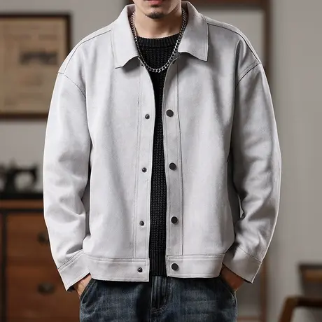 百搭保暖外套秋冬款外套纯色户外潮流男士上档次休闲外套男夹克图片