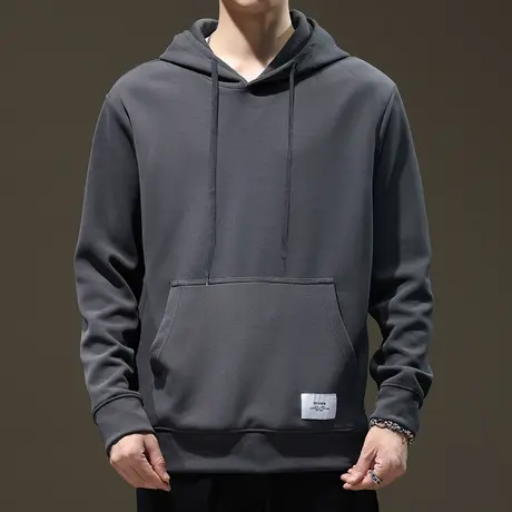春秋款纯色重磅连帽卫衣男装春季男生中性风上衣春天长袖外套男士商品大图