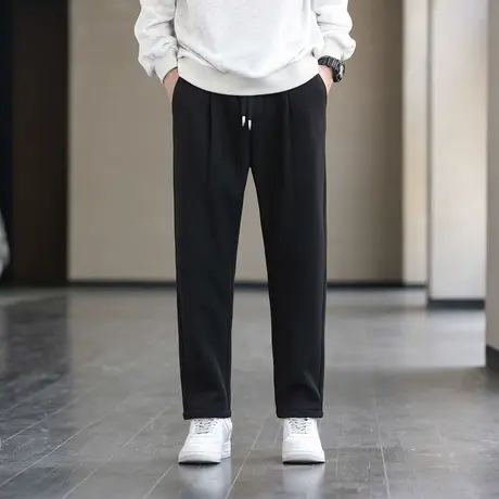 秋冬季新款加绒加厚保暖运动卫裤男士休闲裤宽松舒服长裤子哈伦裤商品大图