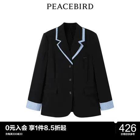 太平鸟年秋季新款设计感拼接西装A1BAC3324图片