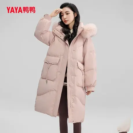 【仙老板】鸭鸭羽绒服女2023年冬季长款狐狸毛领保暖加厚外套商品大图